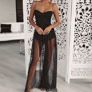 White Fox Boutique Maxi Dress BLACK